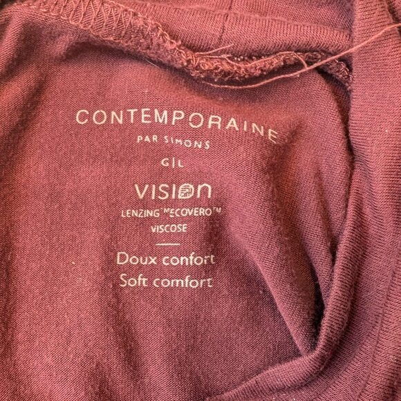 Simons Contemporaine Sleeveless Mock Neck Top LENZING ECOVERO Burgundy Size L - Picture 5 of 5